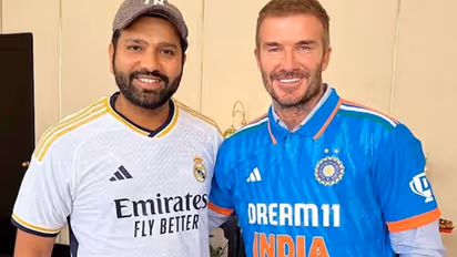 Iconic jersey exchange: David Beckham and Rohit Sharma's memorable moment post the semi final in Wankhede
