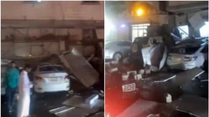 ശക്തമായ കാറ്റും മഴയും; കടകളുടെ ബോർഡുകൾ പതിച്ച് വാഹനങ്ങൾക്ക് തകരാർ, റിയാദില് കാറുകൾക്ക് കേടുപാടുകൾ