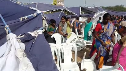 వేములవాడలో గాలి దుమారం బీభత్సం.. కూలిన బీఎస్పీ ప్రజా ఆశీర్వాద సభా ప్రాంగణం, టెంట్లు.. 15 మందికి గాయాలు..