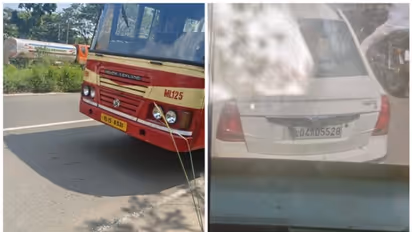 ഓവര്‍ടേക്ക് ചെയ്തപ്പോള്‍ മിററിൽ തട്ടി; കാറിലെത്തിയ സ്ത്രീകൾ കെഎസ്ആർടിസി ബസിന്റെ ഹെഡ്‍ലൈറ്റ് അടിച്ചുതകർത്തു