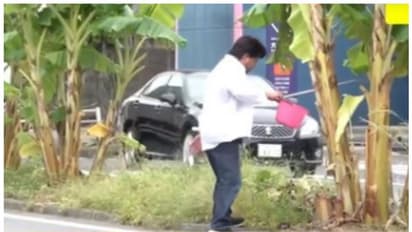 റോഡിന് നടുവില്‍ വാഴ നട്ട് രണ്ട് വര്‍ഷം വളര്‍ത്തി; ഒടുവില്‍ ഇടപെട്ട് അധികൃതര്‍; താന്‍ അനാഥനായെന്ന് ഉടമ ! 