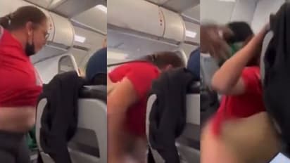 ವಿಮಾನ ಪ್ರಯಾಣದಲ್ಲಿ ಪ್ರಯಾಣಿಕರ ನಡುವೆ ಪ್ಯಾಂಟ್ ಬಿಚ್ಚಿದ ಮಹಿಳೆ, ವಿಡಿಯೋ ವೈರಲ್!