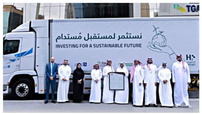 ഹൈഡ്രജനിൽ പ്രവർത്തിക്കുന്ന ട്രക്ക് സൗദിയിലെ നിരത്തിൽ