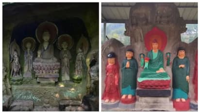 ദൈവം തങ്ങളുടെ ആഗ്രഹം സാധിച്ചു, പ്രത്യുപകാരമായി ശില്പങ്ങള്ക്ക് പെയിന്റ് അടിച്ച ഗ്രാമീണര് പെട്ടു !