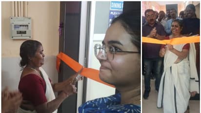 നിറഞ്ഞ ചിരിയുമായി നാട മുറിച്ച് തങ്കമ്മ ചേച്ചി; കയ്യടിച്ച് ഓഫീസർമാർ, എറണാകുളം റെയിൽവേ സ്റ്റേഷന് സന്തോഷ നിമിഷം