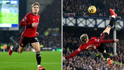 'Goal of the season': Man United's Garnacho stuns with bicycle kick against Everton; does Ronaldo's Siuuu