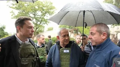 WATCH: Israel PM Netanyahu meets Elon Musk for tour of kibbutz destroyed during Hamas attacks on Oct 7