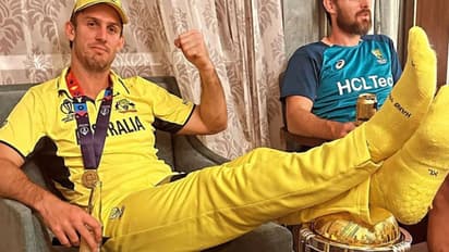 'There was obviously no...': Mitchell Marsh breaks his silence on row over feet placed on World Cup trophy