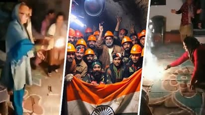 Delayed Diwali delight: 'Jai Shri Ram' echoes as 41 Silkyara tunnel workers celebrate safe evacuation (WATCH)