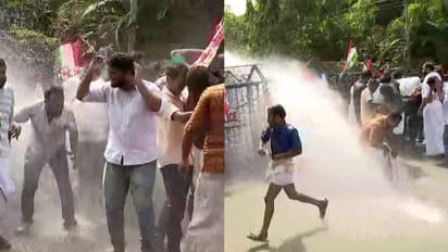 കെഎസ്‌യു പ്രവ‍ർത്തകന്‍റെ കഴുത്ത് ഞെരിച്ച സംഭവം; യൂത്ത് കോണ്‍ഗ്രസ് മാര്‍ച്ചിൽ സംഘർഷം, പൊലീസിനുനേരെ കല്ലേറ്