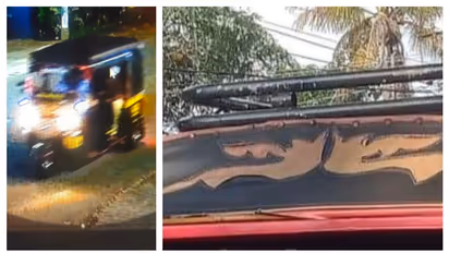 ഓട്ടോ കൊല്ലം രജിസ്ട്രേഷൻ, മുന്നിൽ ചുവപ്പ് പെയിൻ്റ്, ഗ്ലാസിൽ എഴുത്ത്;വിവരം ലഭിക്കുന്നവർ അറിയിക്കണമെന്ന് പൊലീസ്