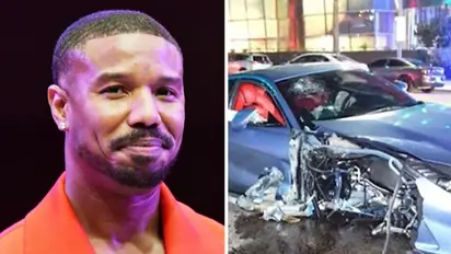 Michael B Jordan crashes Ferrari into parked Kia; Video goes viral