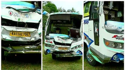 ശബരിമല തീർത്ഥാടകർ സഞ്ചരിച്ച ബസിടിച്ച് കാട്ടാനയ്ക്ക് ഗുരുതര പരിക്ക്, ബസ് തകർന്നു