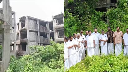 'മുഖ്യമന്ത്രിക്ക് സദ്ബുദ്ധി തോന്നാൻ' ലൈഫ് ഫ്ലാറ്റിന് മുന്നിൽ മെഴുകുതിരി കത്തിച്ച് കോൺഗ്രസിന്റ പ്രാർത്ഥന