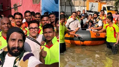 In pictures: Actors Aamir Khan, Vishnu Vishal seen in rescue boats as they were stuck in Chennai floods