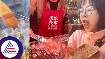 ಚೀನಾದಲ್ಲಿ ಪ್ರಸಿದ್ಧಿಯಾದ ಗ್ರಿಲ್ಡ್ ಐಸ್ ಕ್ಯೂಬ್ ಸ್ಟ್ರೀಟ್ ಫುಡ್, ಏನಪ್ಪಾ ಇದು?