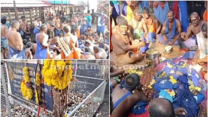 ശബരിമല ദർശനം കിട്ടാതെ തീർത്ഥാടകർ, പന്തളത്ത് തേങ്ങയുടച്ച് മാലയൂരി മടങ്ങുന്നു  