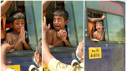 'അപ്പാ..', പൊലീസിനോട് കൈകൂപ്പി കരഞ്ഞ് കുഞ്ഞയ്യപ്പൻ; ഒടുവിൽ അച്ഛനെ കണ്ടപ്പോൾ ആശ്വാസം, നിലയ്ക്കലിലെ കാഴ്ച