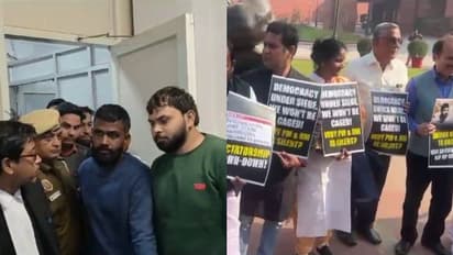 പാര്ലമെന്റ് അതിക്രമം; രണ്ടാം ദിനവും മൗനം പാലിച്ച് സര്ക്കാര്, പ്രതിപക്ഷ പ്രതിഷേധത്തിൽ ഇരുസഭകളും സ്തംഭിച്ചു