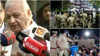 നിയമനം ചോദ്യം ചെയ്യാൻ അവർ ആര്? 'കാവിവത്കരണത്തിൽ' ഗവർണർ; കാലിക്കറ്റ് ക്യാമ്പസിലെത്തി, എസ്എഫ്ഐ പ്രതിഷേധം