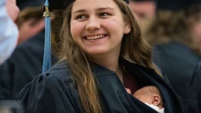 പ്രപഞ്ചത്തിലെ ഏറ്റവും വലിയ പോരാളി; ഗ്രാജ്വേഷൻ ഗൗണിൽ 10 ദിവസം മാത്രം പ്രായമുള്ള കുഞ്ഞുമായി യുവതി