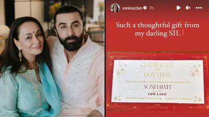 Ranbir Kapoor's Christmas gift wins hearts, donates Rs 1 lakh to child welfare in Soni Razdan's name