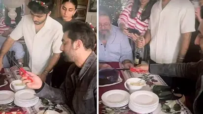 Ranbir Kapoor's playful 'Jai Mata Di' at Christmas lunch sparked laughter on social media [WATCH]