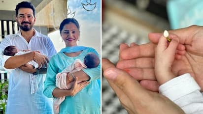 Photos: Rubina Dilaik, Abhinav Shukla share their twin baby girls' cute pictures 