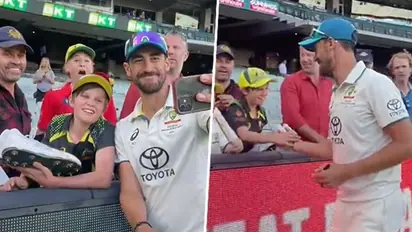Mitchell Starc gifts his shoes to young fan after Australia's victory against Pakistan (WATCH)