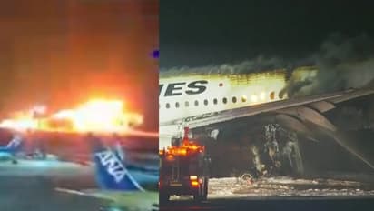 റൺവേയിൽ പറന്നിറങ്ങിയ വിമാനത്തിന് തീപിടിച്ചു, കോസ്റ്റ് ഗാർഡിന്റെ വിമാനവുമായി കൂട്ടിയിടിച്ചോ ? സംഭവം ജപ്പാനിൽ