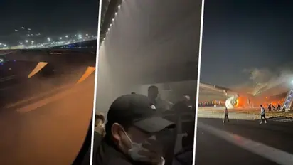 Chaos on Tokyo runway: Hundreds flee burning Japan Airlines plane; terrifying in-flight video goes viral