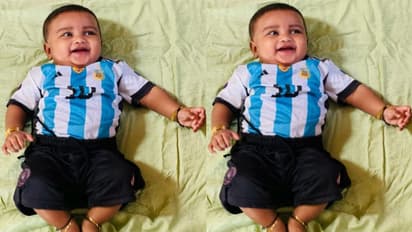 'എ പി ലയണൽ മെസ്സി' ബോൺ ഇൻ മലപ്പുറം; കാൽപന്തുകളിയുടെ രാജാവിനെ നെഞ്ചിലേറ്റിയ പിതാവും മകനും വൈറൽ