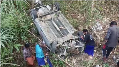 തെന്മലയിൽ ഓവർടേക്കിനിടെ അപകടം, ശബരിമല തീർത്ഥാടകർ സഞ്ചരിച്ച വാഹനം തലകീഴായി മറിഞ്ഞു; 4 പേർക്ക് പരിക്ക്