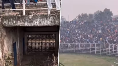 Moin-ul-Haq Stadium in Bihar showcases poor maintenance during a Ranji Trophy fixture