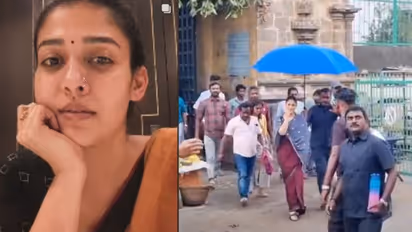 காஞ்சிபுரம் கோவிலில் டெஸ்ட் பட ஷூட்டிங்... நயன்தாராவை காண அலைமோதிய மக்கள் கூட்டம் - வைரலாகும் வீடியோ