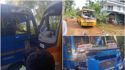 വയനാട്ടിൽ സ്വകാര്യ ബസും സ്കൂൾ ബസും തമ്മിൽ കൂട്ടിയിടിച്ച് അപകടം