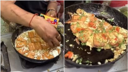 ഓംലെറ്റില്‍ പാര്‍ലെ-ജി ബിസ്കറ്റ്; എന്തൊരു 'പീഡനം' എന്ന് കമന്‍റുകള്‍...