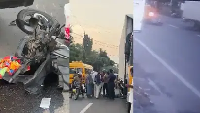 സ്കൂള് വാഹനത്തെ മറികടക്കാന് ശ്രമം, ബൈക്കില്നിന്ന് തെറിച്ചു വീണ യുവാവ് ട്രക്കിടിച്ച് മരിച്ചു