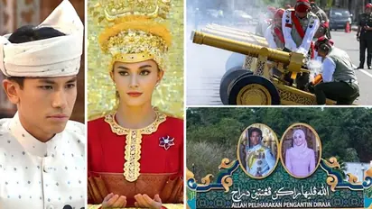 Brunei's Prince Abdul Mateen marries commoner in lavish ceremony; gun salutes fired at royal wedding (WATCH)