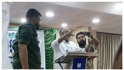 ലീഗ് ജില്ലാ പ്രസിഡന്റിനെ തടഞ്ഞു, മൈക്ക് പിടിച്ചുവാങ്ങി;യൂത്ത് ലീഗ് റാലി ആലുവയിലെ പ്രചാരണ കൺവെൻഷനിൽ വാക്കേറ്റം