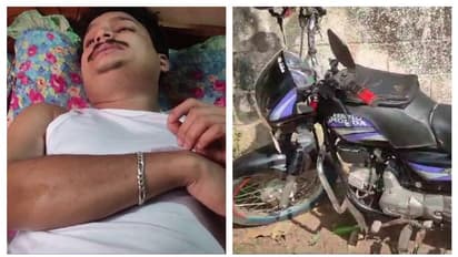 അപ്രതീക്ഷിതമായി പുലി മുന്നിലേക്ക് ചാടി; ബൈക്കിടിച്ച് വീണ് യുവാവിന് പരിക്ക്