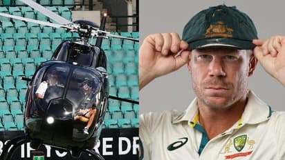 David Warner: క్రికెట్ ఆడేందుకు హెలికాప్ట‌ర్ తో గ్రౌండ్ లో దిగిన డేవిడ్ వార్న‌ర్.. !  వైరల్ వీడియో 