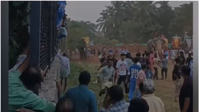 പെരുമ്പിലാവില് നന്തിലത്ത് ഗോപാലകൃഷ്ണൻ ഇടഞ്ഞു, സംഭവം ആനയുടെ മുന്നിൽ നിൽക്കുന്നതിനെ ചൊല്ലിയുള്ള തർക്കത്തിനിടെ