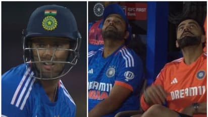 അമ്പമ്പൊ, കൂറ്റന് സിക്സുകള്! ദുബെ അഫ്ഗാനെ പഞ്ഞിക്കിടുന്നത് കണ്ട് കണ്ണുത്തള്ളി കോലിയും രോഹിതും - വീഡിയോ