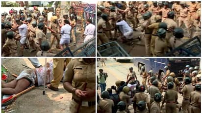 ബാരിക്കേഡ് മറികടന്ന് മുന്നോട്ട്, യൂത്ത് കോൺഗ്രസ് നേതാവിനെ വളഞ്ഞിട്ട് തല്ലി പൊലീസ്; ആലപ്പുഴയിൽ സംഘര്ഷം