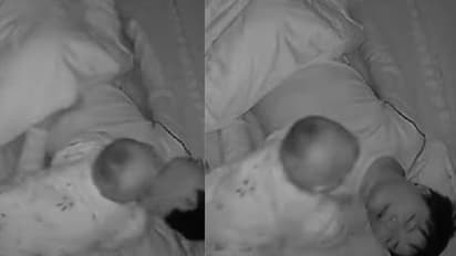 മര്യാദയ്ക്ക് കിടന്നോ അച്ഛനാണെന്നൊന്നും നോക്കൂല്ല; അച്ഛൻറെ കൂർക്കംവലി നിർത്താൻ വിരുതൻ ചെയ്തത് കണ്ടോ