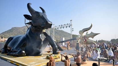 54-foot Mahashula, 21-foot Nandi consecrated at Sadhguru Sannidhi near Bengaluru (PHOTOS)