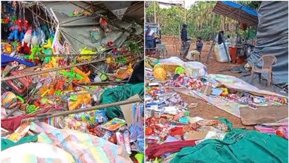 തൃശൂരിൽ ഉത്സവത്തിനെത്തിച്ച ആന ഇടഞ്ഞോടി, കടകൾ തകർത്തു; നാല് പേർക്ക് പരിക്ക്