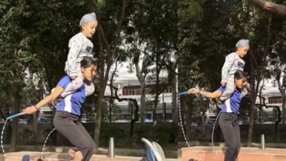 ಮೂವರು ಸೇರಿ ಸ್ಕಿಪ್ಪಿಂಗ್ ಮಾಡೋಕೆ ಸಾಧ್ಯವಾ? ಮೈ ಜುಮ್ ಅನ್ನಿಸೋ ಸಾಕ್ಷಿ ಇಲ್ಲಿದೆ ನೋಡಿ