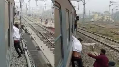 ഓടിരക്ഷപ്പെടാനായില്ല, ഫോൺ മോഷ്ടാവ് ട്രെയിനിന്‍റെ ജനാലയിൽ തൂങ്ങിക്കിടന്നത് ഒരു കിലോമീറ്റർ, വീഡിയോ